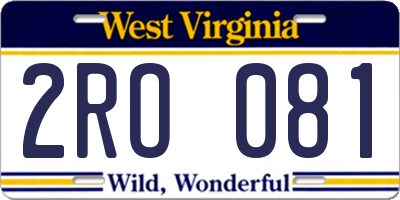 WV license plate 2RO081