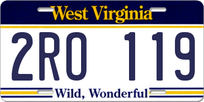 WV license plate 2RO119