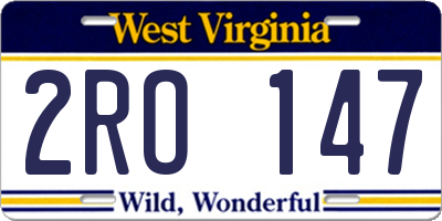 WV license plate 2RO147