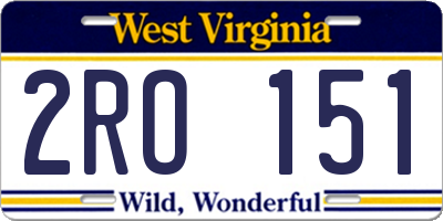WV license plate 2RO151