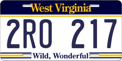 WV license plate 2RO217