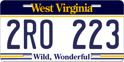 WV license plate 2RO223