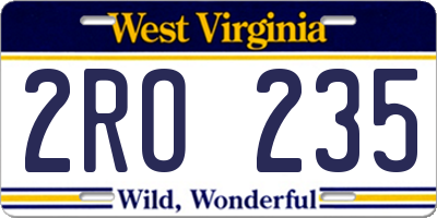WV license plate 2RO235