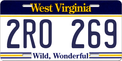 WV license plate 2RO269