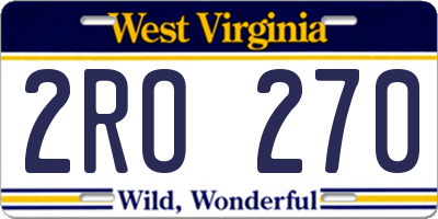 WV license plate 2RO270