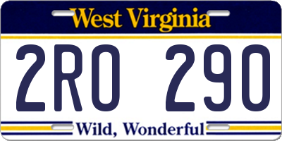 WV license plate 2RO290