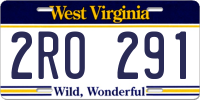 WV license plate 2RO291