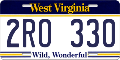 WV license plate 2RO330