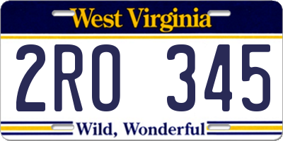 WV license plate 2RO345