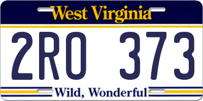 WV license plate 2RO373