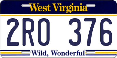 WV license plate 2RO376
