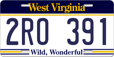 WV license plate 2RO391