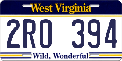 WV license plate 2RO394
