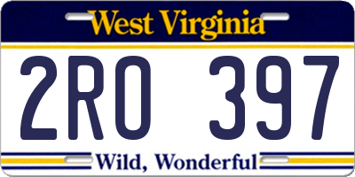 WV license plate 2RO397