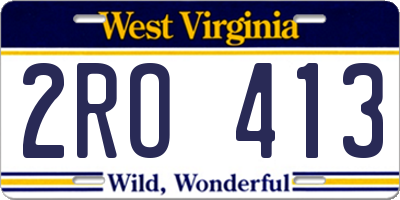 WV license plate 2RO413