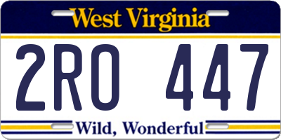 WV license plate 2RO447