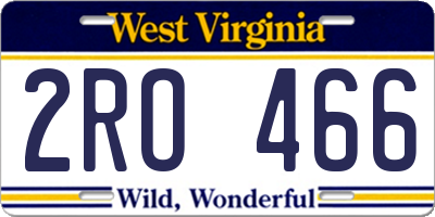 WV license plate 2RO466