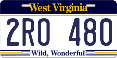 WV license plate 2RO480