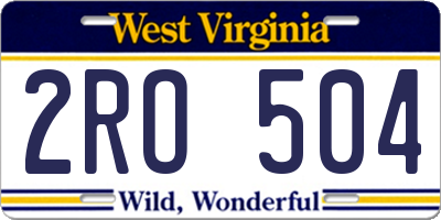WV license plate 2RO504