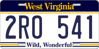 WV license plate 2RO541