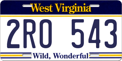 WV license plate 2RO543