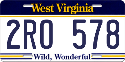 WV license plate 2RO578