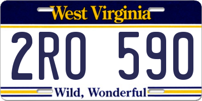 WV license plate 2RO590