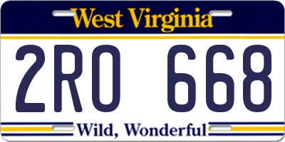 WV license plate 2RO668