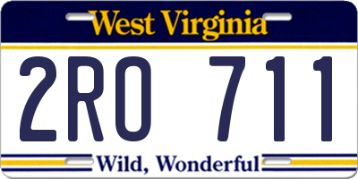 WV license plate 2RO711
