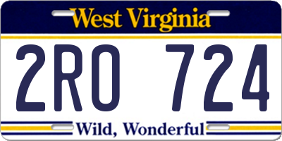 WV license plate 2RO724