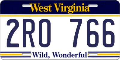 WV license plate 2RO766