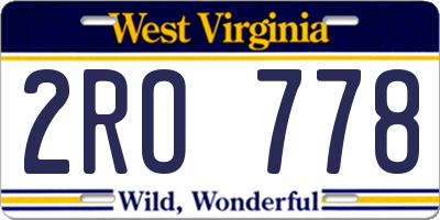 WV license plate 2RO778