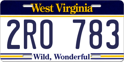 WV license plate 2RO783