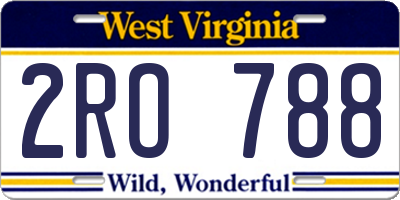 WV license plate 2RO788