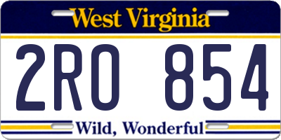 WV license plate 2RO854