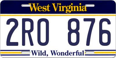 WV license plate 2RO876