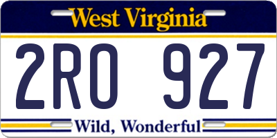 WV license plate 2RO927