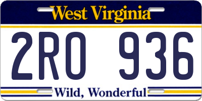 WV license plate 2RO936