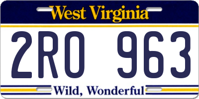 WV license plate 2RO963