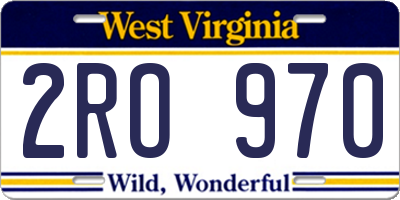 WV license plate 2RO970