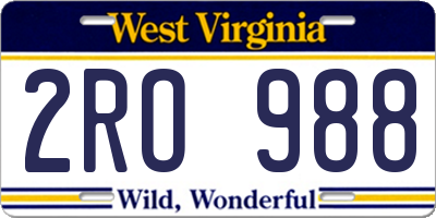 WV license plate 2RO988