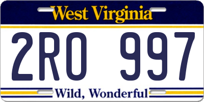 WV license plate 2RO997