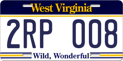 WV license plate 2RP008
