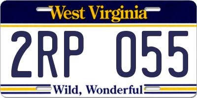 WV license plate 2RP055