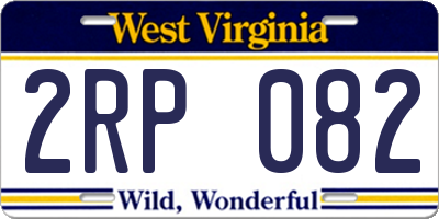 WV license plate 2RP082