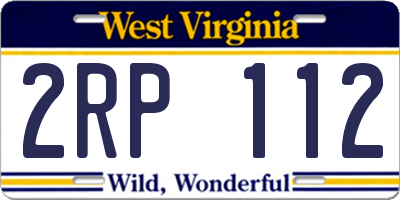 WV license plate 2RP112