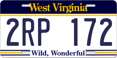 WV license plate 2RP172