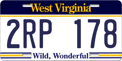 WV license plate 2RP178