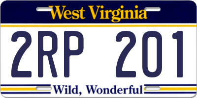 WV license plate 2RP201