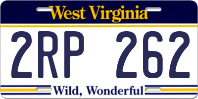 WV license plate 2RP262